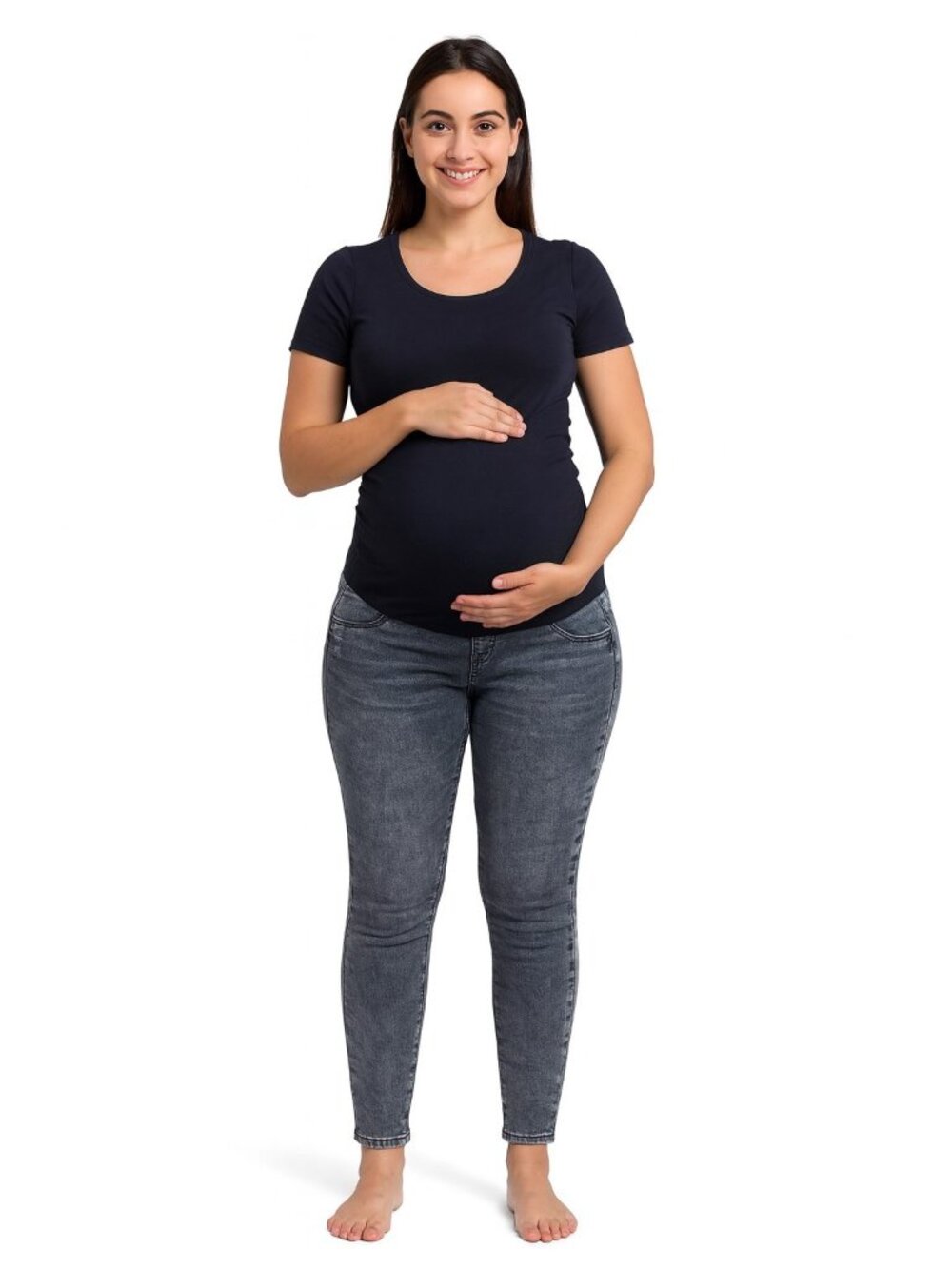 Sonoma Denim Jeans 16 Maternity Black Acid Wash Full Coverage Panel Y2K Jeggings